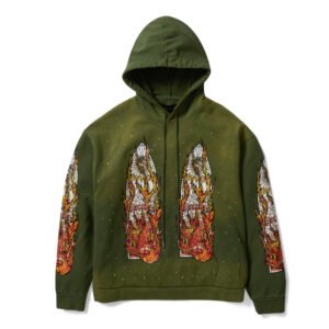 Who Devides War Flame Glass Hooded Pullovers